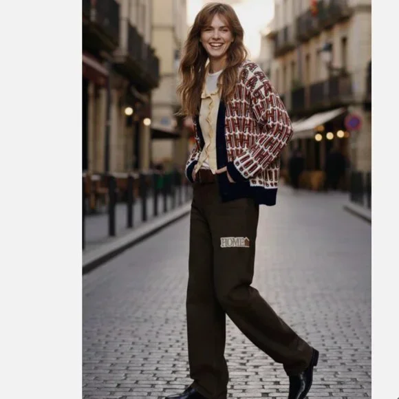 Zara Home Alone Logo Wool blend knit Jacket Cardigan NWT - Picture 7 of 16